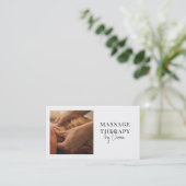 Massagetherapeut QR-code Foto Visitekaartje (Staand voorkant)