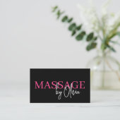 Massagetherapeut QR Code Hot Pink Visitekaartje (Staand voorkant)