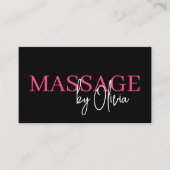 Massagetherapeut QR Code Hot Pink Visitekaartje (Voorkant)