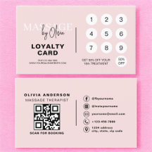 Massagetherapeut QR Code Roze Loyaliteit Kaart
