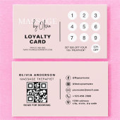 Massagetherapeut QR Code Roze Loyaliteit Kaart Visitekaartje