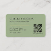 Massagetherapeut QR-code Sage Groen  Visitekaartje (Achterkant)
