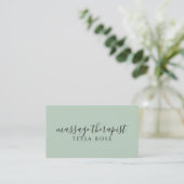 Massagetherapeut QR Code Sage Groen Visitekaartje (Staand voorkant)