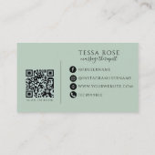 Massagetherapeut QR Code Sage Groen Visitekaartje (Achterkant)