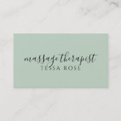 Massagetherapeut QR Code Sage Groen Visitekaartje (Voorkant)