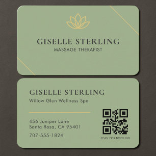 Massagetherapeut QR-code Sage Groen  Visitekaartje