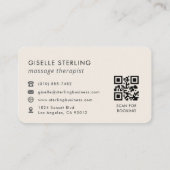 Massagetherapeut QR-code  Visitekaartje (Achterkant)