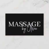 Massagetherapeut QR Code Zwart Wit Visitekaartje (Voorkant)