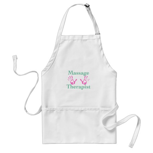 Massagetherapeut: Roze handafdrukken Standaard Schort (Voorkant)