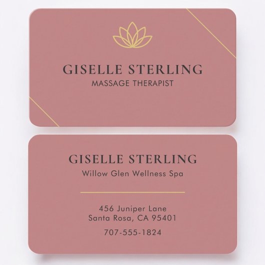Massagetherapeut Roze Professioneel Visitekaartje