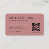 Massagetherapeut Roze QR-code  Visitekaartje (Achterkant)