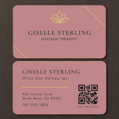Massagetherapeut Roze QR-code Visitekaartje