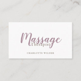 Massagetherapeut Roze Schrift Business Card Visitekaartje