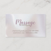 Massagetherapeut Roze Schrift Iridescent Visitekaartje (Achterkant)