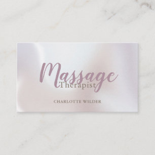 Massagetherapeut Roze Schrift Iridescent  Visitekaartje