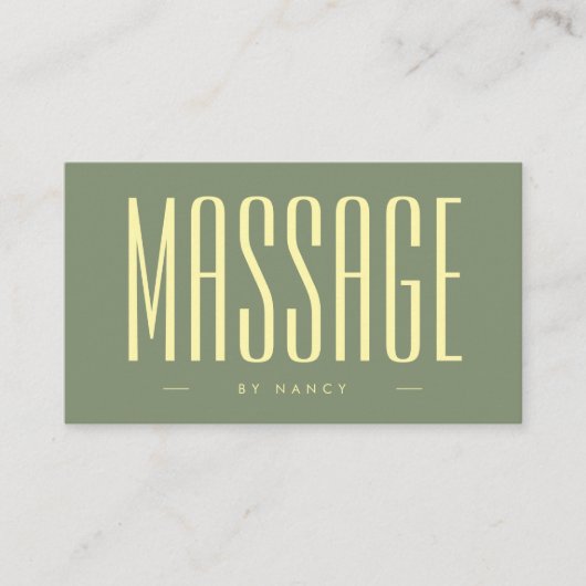 Massagetherapeut Sage Green Visitekaartje (Voorkant)