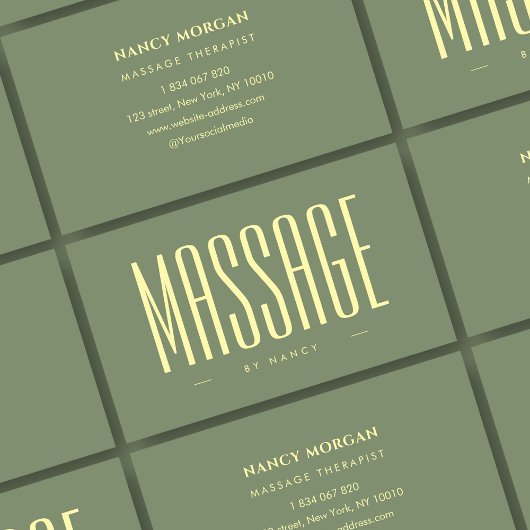 Massagetherapeut Sage Green Visitekaartje