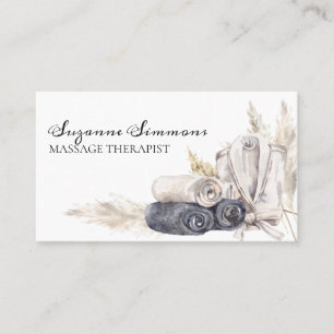 Massagetherapeut Salon Boho Waterverf Visitekaartje