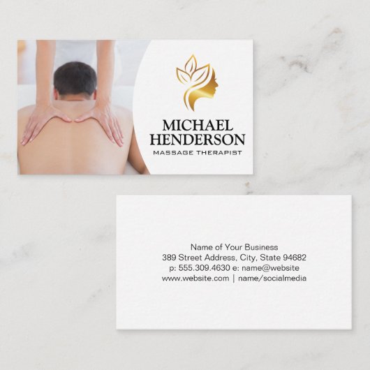 massagetherapeut | Salon Logo Visitekaartje (Voorkant / Achterkant)
