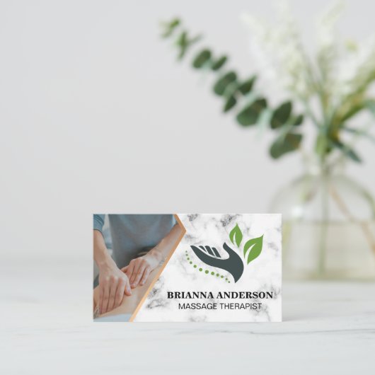 Massagetherapeut sessie | Dag Spa Logo Visitekaartje (Staand voorkant)