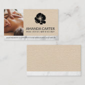 Massagetherapeut sessie | leer | Bloemenpictogram Visitekaartje (Voorkant / Achterkant)