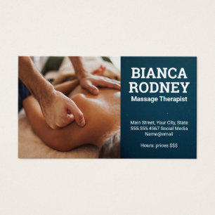 Massagetherapeut sessie Rugmassage Visitekaartje