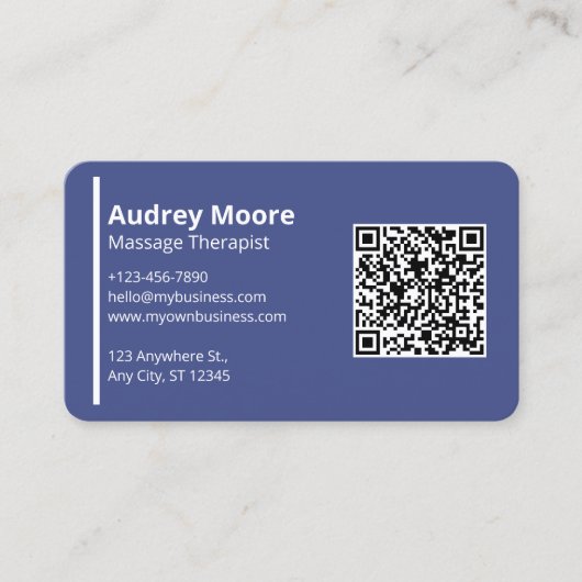 Massagetherapeut Sjablonen QR Visitekaartje (Voorkant)