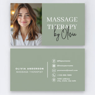 Massagetherapeut Ssalie Groene Foto Visitekaartje