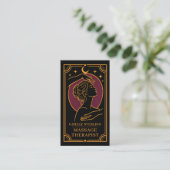 Massagetherapeut Tarot QR-code visitekaartje (Staand voorkant)