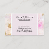 ** Massagetherapeut Trendy Grunge Gold Pink Visitekaartje (Achterkant)