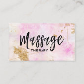 ** Massagetherapeut Trendy Grunge Gold Pink Visitekaartje (Voorkant)