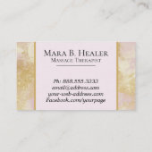 ** Massagetherapeut Trendy Grunge Gouden Lavendel Visitekaartje (Achterkant)