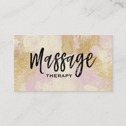 ** Massagetherapeut Trendy Grunge Gouden Lavendel Visitekaartje (Voorkant)