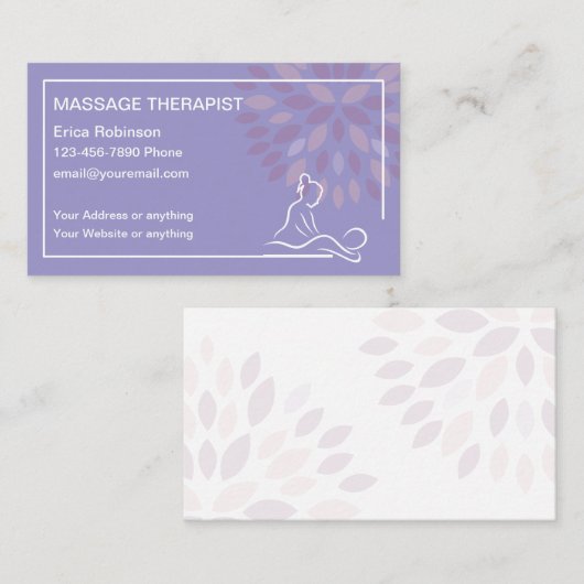 Massagetherapeut Trendy Modern Visitekaartje (Voorkant / Achterkant)