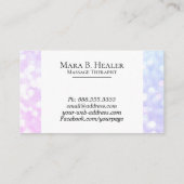 ** Massagetherapeut Trendy Pastel Bokeh Visitekaartje (Achterkant)