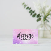 ** Massagetherapeut Trendy Pastelglitter Visitekaartje (Staand voorkant)