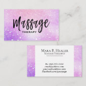 ** Massagetherapeut Trendy Pastelglitter Visitekaartje (Voorkant / Achterkant)