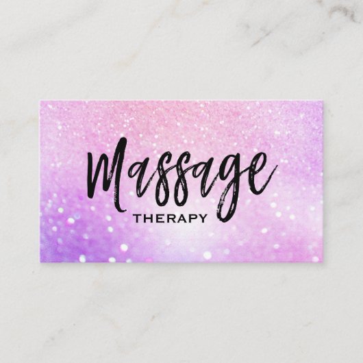 ** Massagetherapeut Trendy Pastelglitter Visitekaartje (Voorkant)