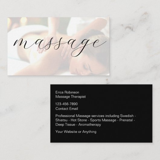 Massagetherapeut Trendy Visitekaartjes (Voorkant / Achterkant)