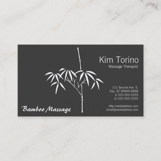 Massagetherapeut Tuin Bamboe Zen Visitekaartje (Voorkant)