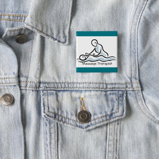 massagetherapeut vierkante button 5,1 cm (In situ)