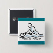 massagetherapeut vierkante button 5,1 cm (Voorkant /achterkant)