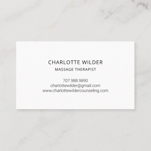 Massagetherapeut visitekaartje (Achterkant)