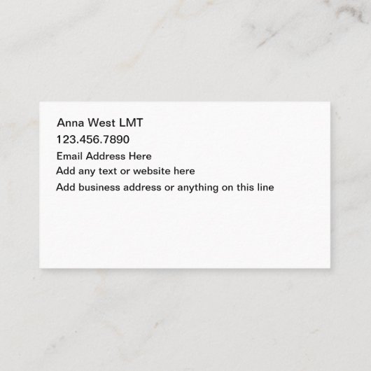 Massagetherapeut Visitekaartjes Hot Stone (Achterkant)