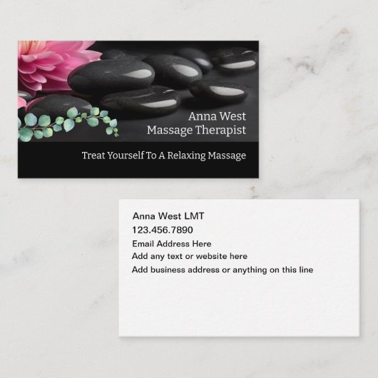 Massagetherapeut Visitekaartjes Hot Stone (Voorkant / Achterkant)