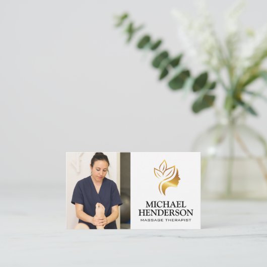 Massagetherapeut | Voetmassagetherapie  Visitekaartje (Staand voorkant)