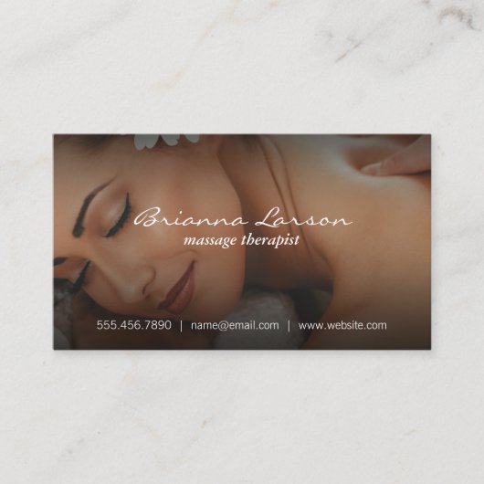 massagetherapeut | Vrouw in Spa Visitekaartje (Voorkant)