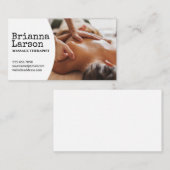 massagetherapeut | Vrouw krijgt massage terug Visitekaartje (Voorkant / Achterkant)