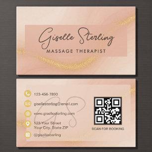 Massagetherapeut Watercolor QR Code Visitekaartje