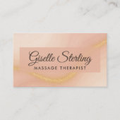 Massagetherapeut Waterverf Gold Monogram QR-code Visitekaartje (Voorkant)